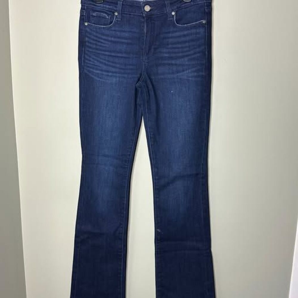 PAIGE Manhattan Bootcut Jeans Size 30 Dark Wash 34” Inseam
